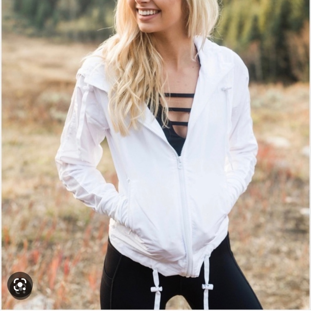 ZYIA White Mesh Lined Jacket Hoodie